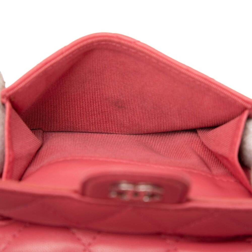 CHANEL Authentic Pink Lambskin Leather Logo Wallet - Picture 5 of 7